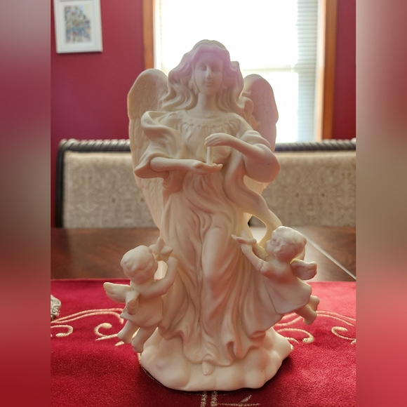 PartyLite P7713 Angel of Light w/ Two Cherubs, Stick Candle Holder - Picture 1 of 4